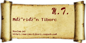 Márián Tiborc névjegykártya